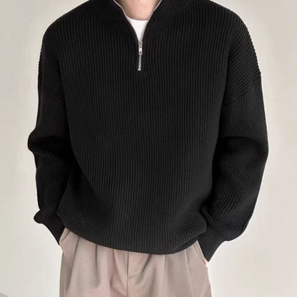 Strickpullover mit Reißverschlusskragen – Stilvoll & Bequem