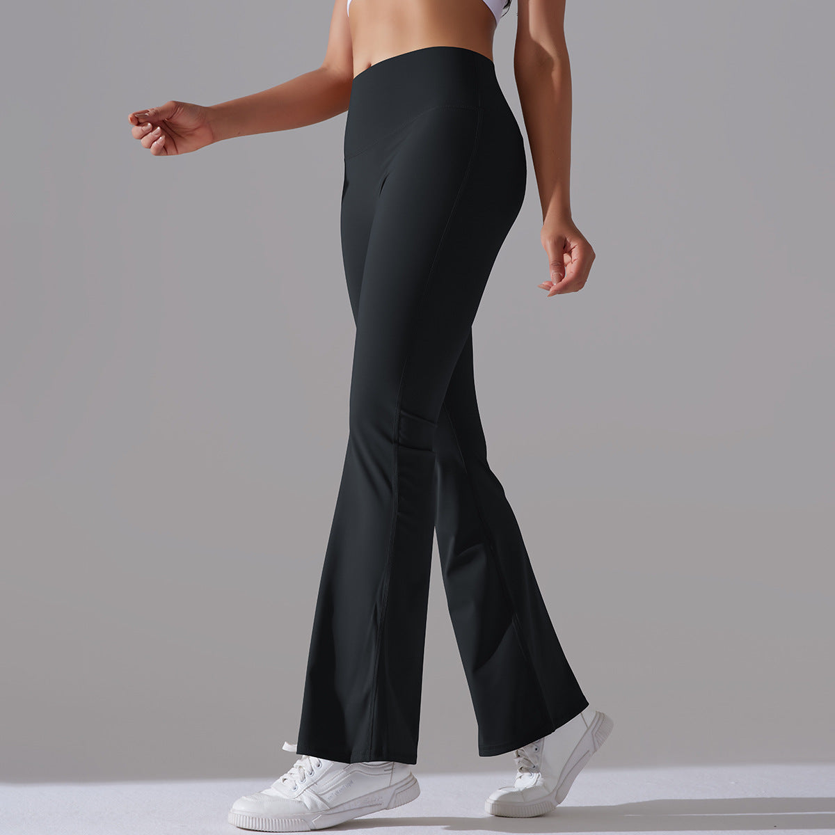 Figurbetonte Flared Fitnesshose mit Hohem Bund – Formende Sportleggings für Training und Alltag