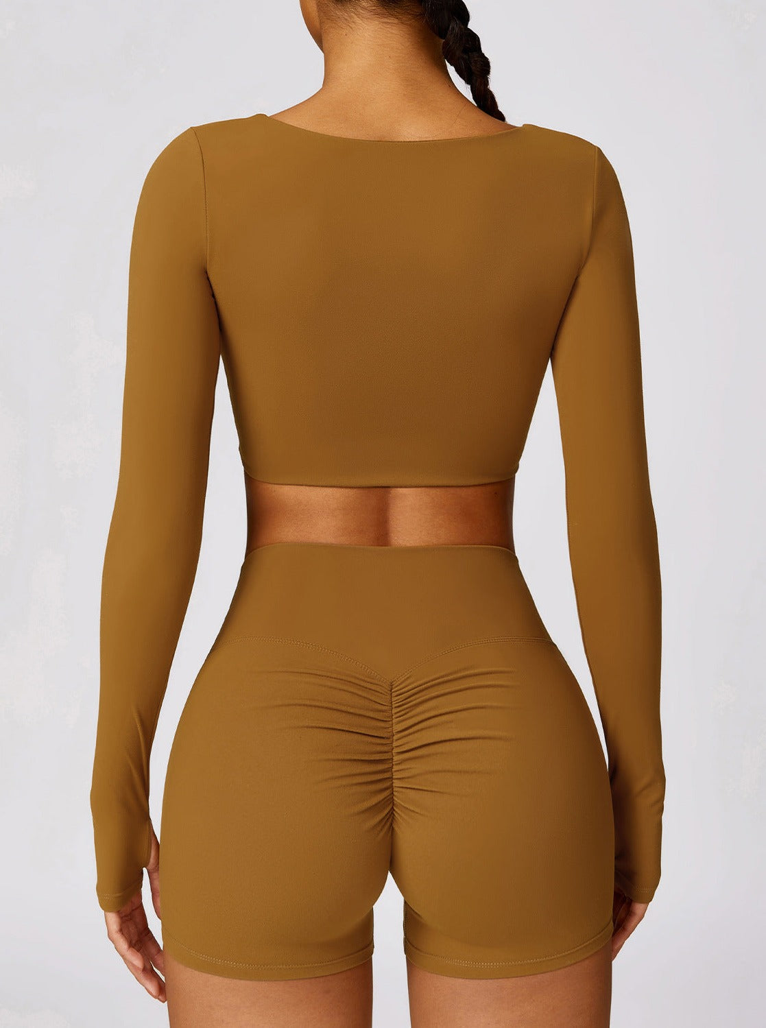 Athlina | Nahtloses Langarm-Crop-Top für Sport & Freizeit