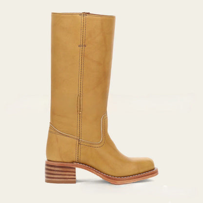 Damen-Lederstiefel im Westernstil mit Blockabsatz