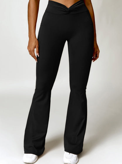 Elena | High-Waist Bootcut Leggings mit Taschen