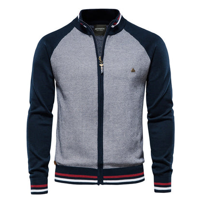 Feinstrickjacke mit Reißverschluss – Stilvolle Strickjacke mit Stehkragen