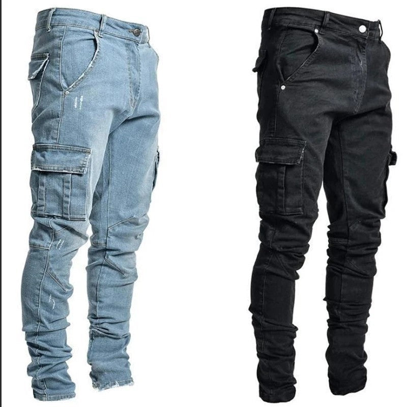 Cargo Jeans mit Mehrfachtaschen – Urban Streetwear Hose für Alltag & Freizeit