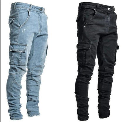 Cargo Jeans mit Mehrfachtaschen – Urban Streetwear Hose für Alltag & Freizeit