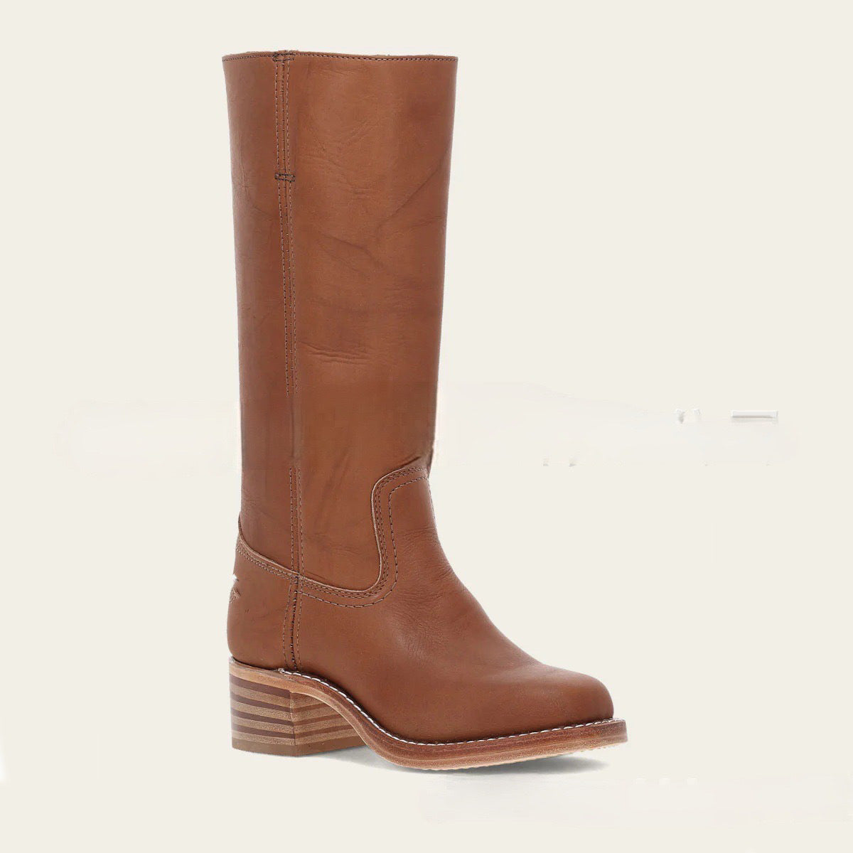 Damen-Lederstiefel im Westernstil mit Blockabsatz