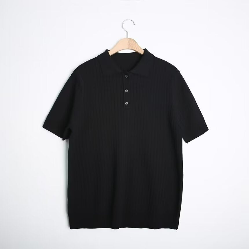 Klassisches Polo Shirt mit Strukturmuster und modernem Schnitt