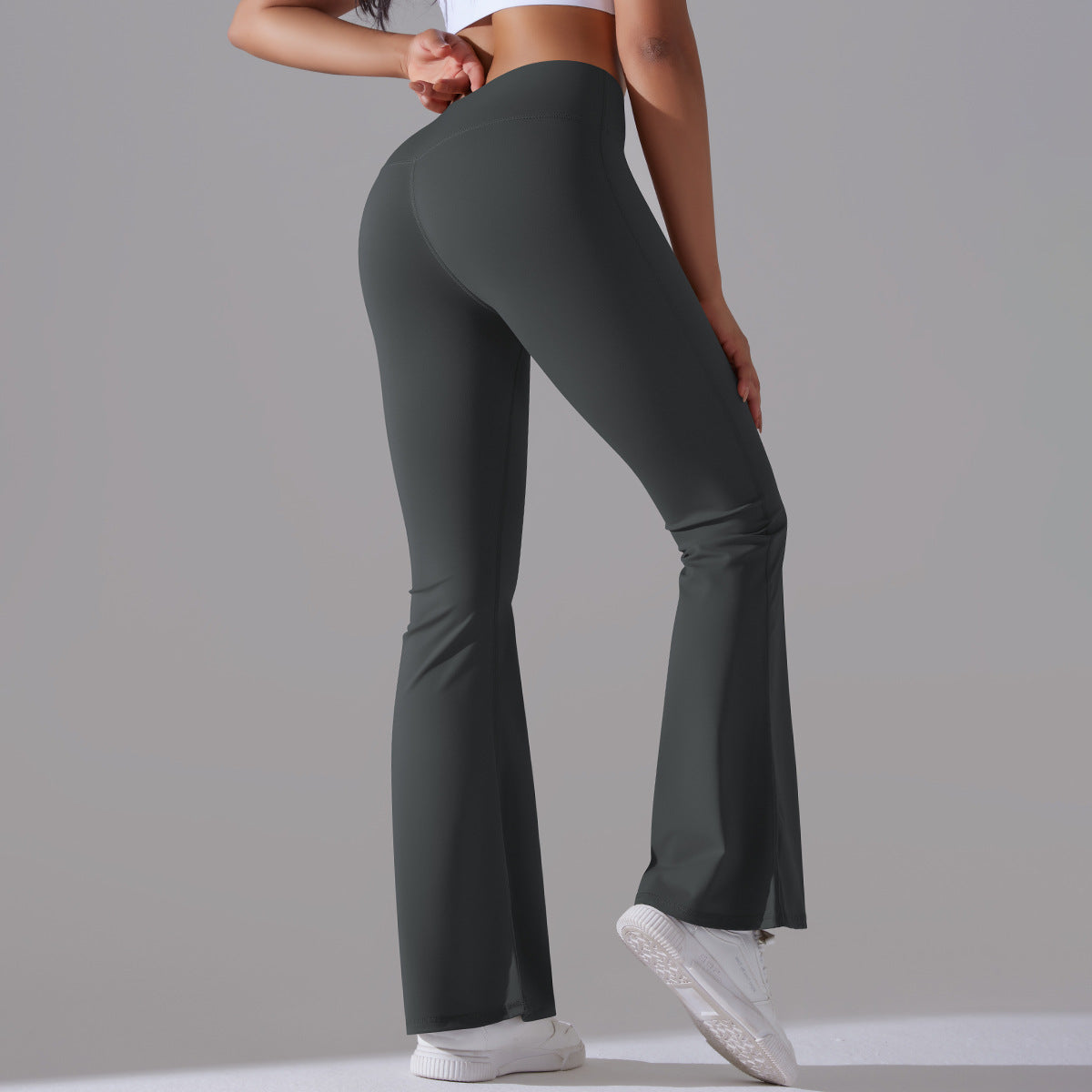 Figurbetonte Flared Fitnesshose mit Hohem Bund – Formende Sportleggings für Training und Alltag