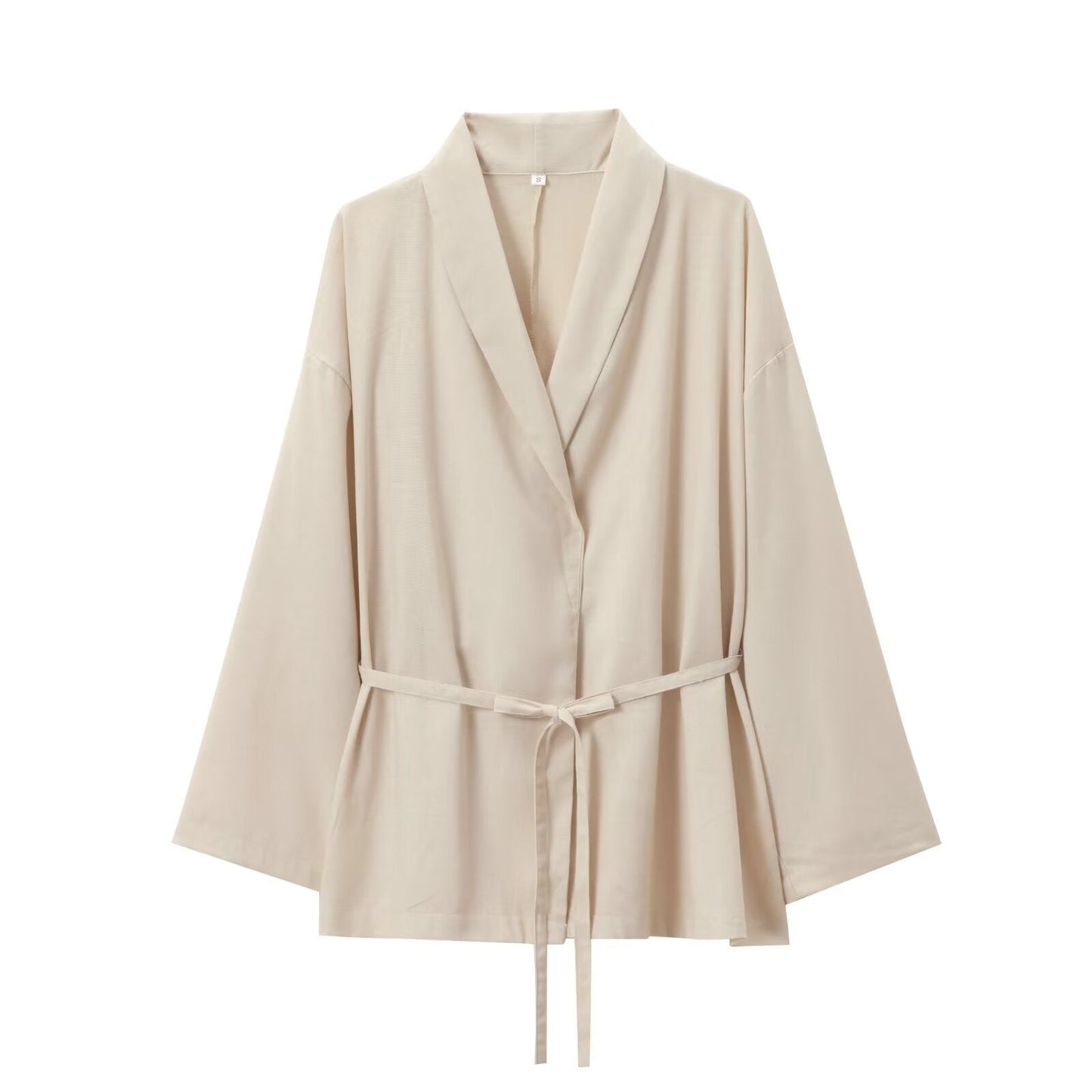 Elegantes Zweiteiler Set mit Bindegürtel und weiter Hose – Moderner Alltagsstil