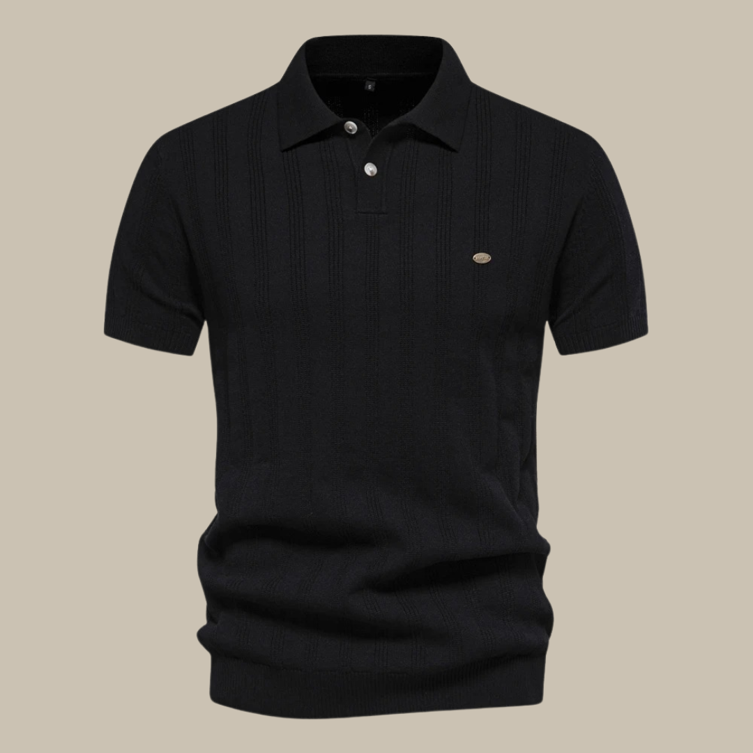 Elegantes Polo-Shirt mit feiner Struktur und klassischem Kragen