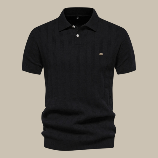 Elegantes Polo-Shirt mit feiner Struktur und klassischem Kragen