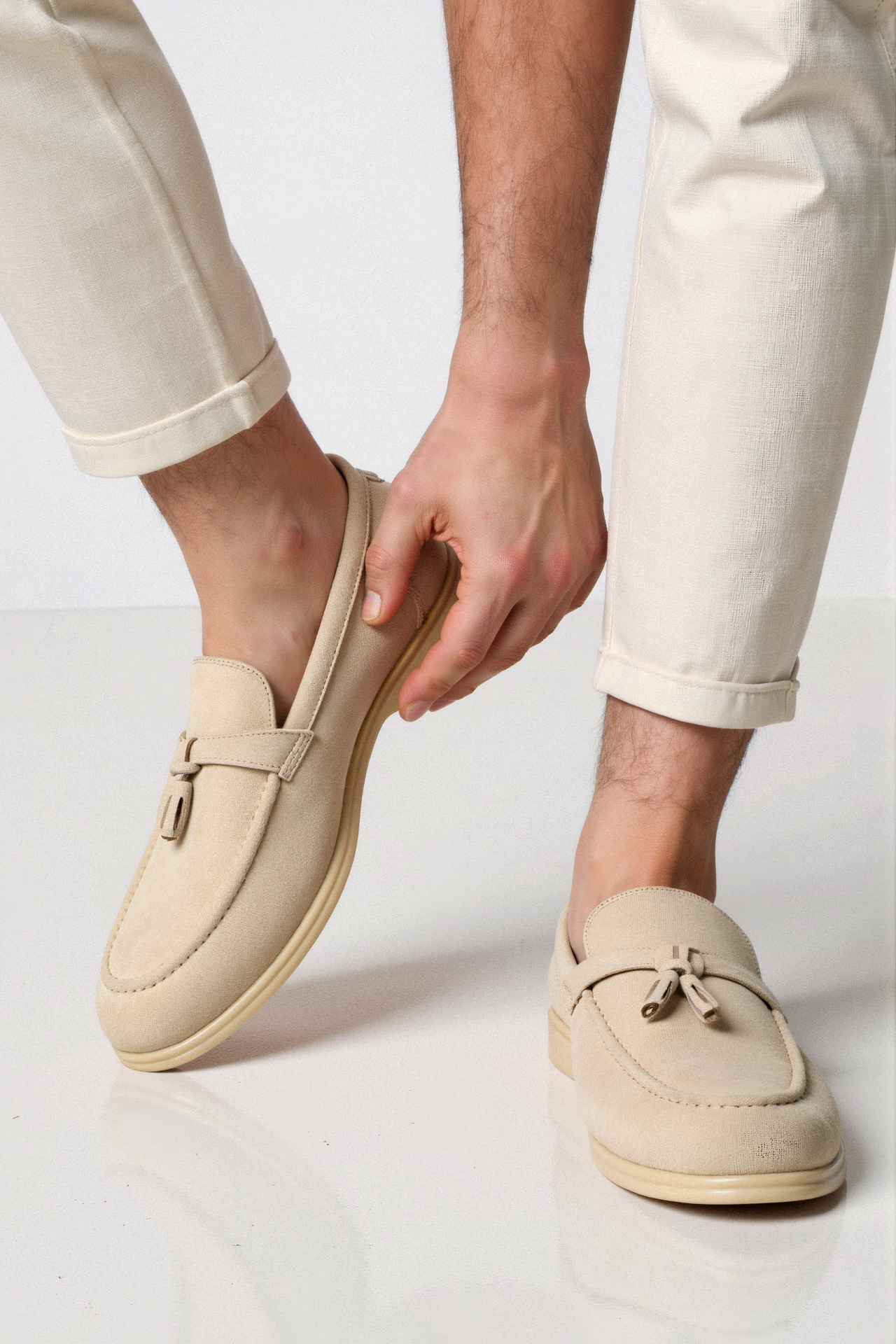 Beige Loafer mit Quasten – Eleganz und Komfort