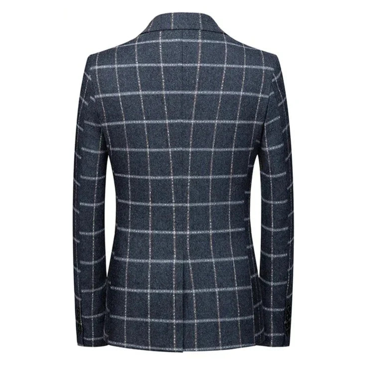 Milano | Eleganter Karo-Blazer in Dunkelblau