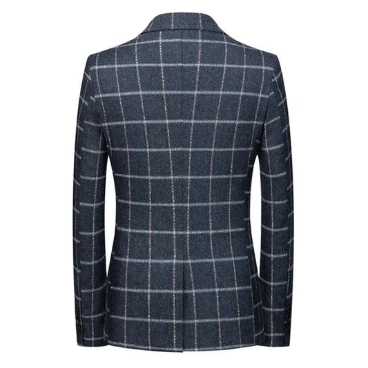 Milano | Eleganter Karo-Blazer in Dunkelblau