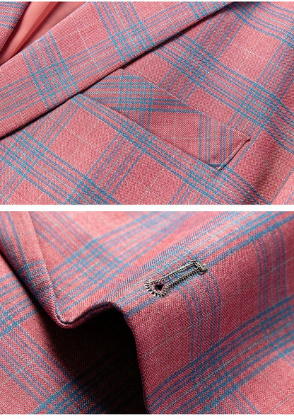Guillano | Eleganter Karo-Blazer in Rosa