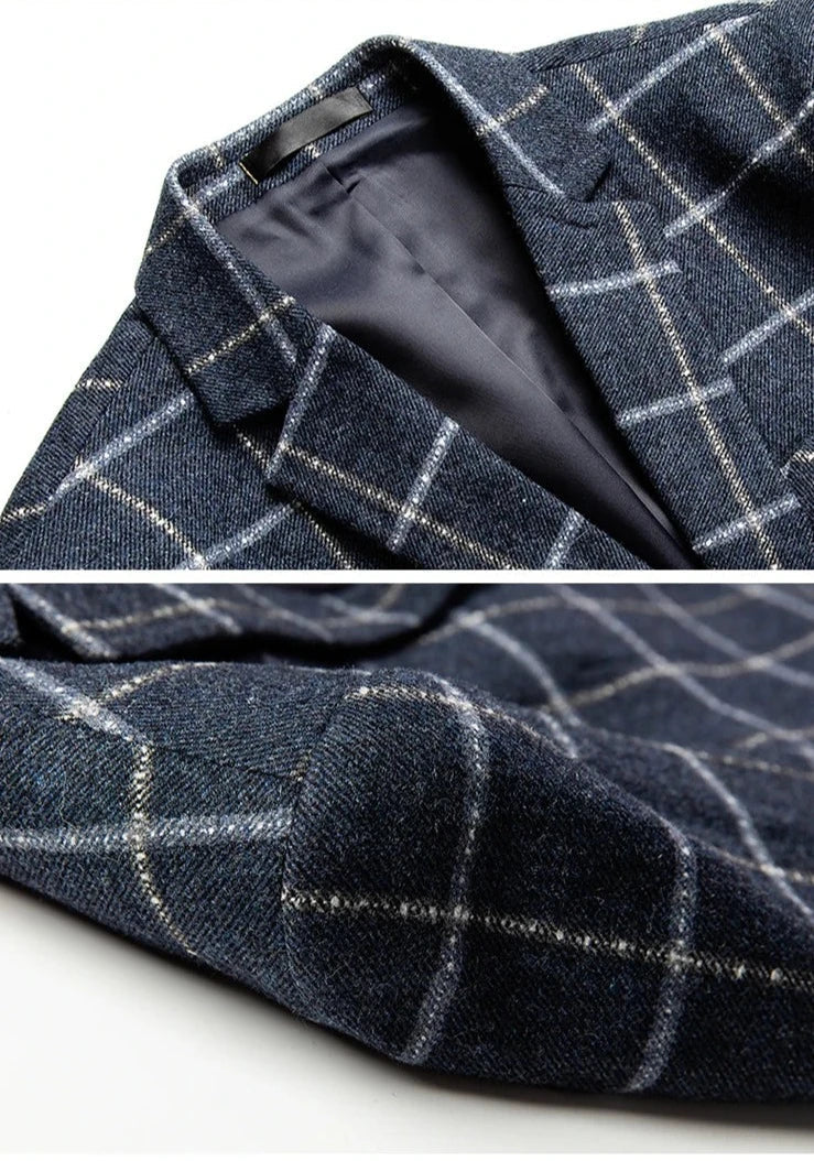 Milano | Eleganter Karo-Blazer in Dunkelblau