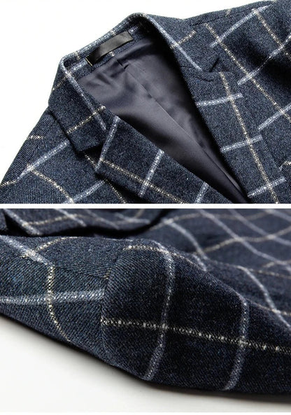 Milano | Eleganter Karo-Blazer in Dunkelblau