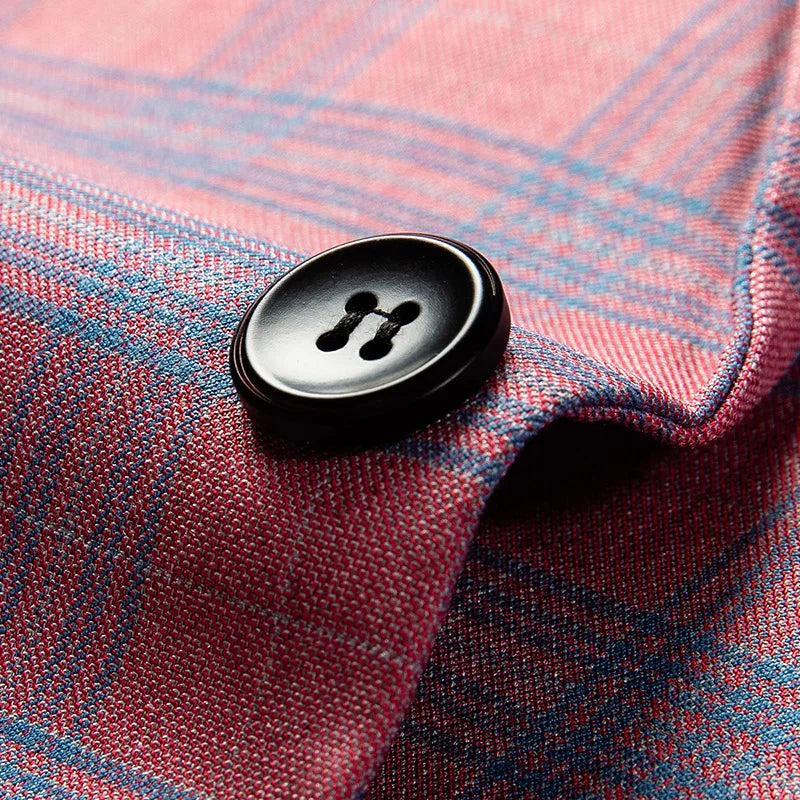 Guillano | Eleganter Karo-Blazer in Rosa