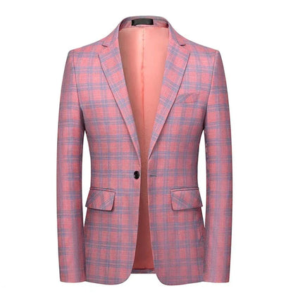Guillano | Eleganter Karo-Blazer in Rosa