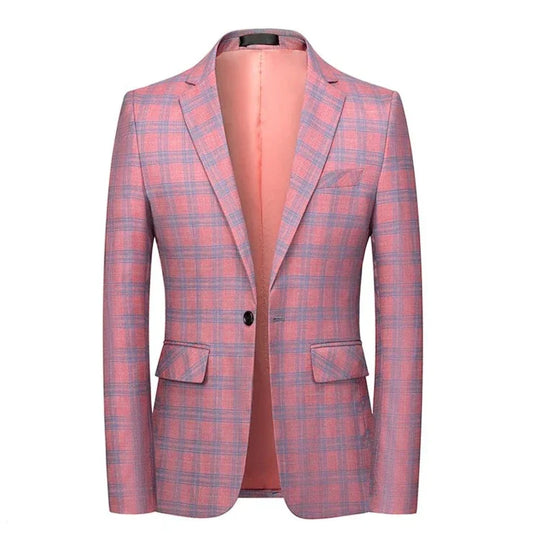 Guillano | Eleganter Karo-Blazer in Rosa