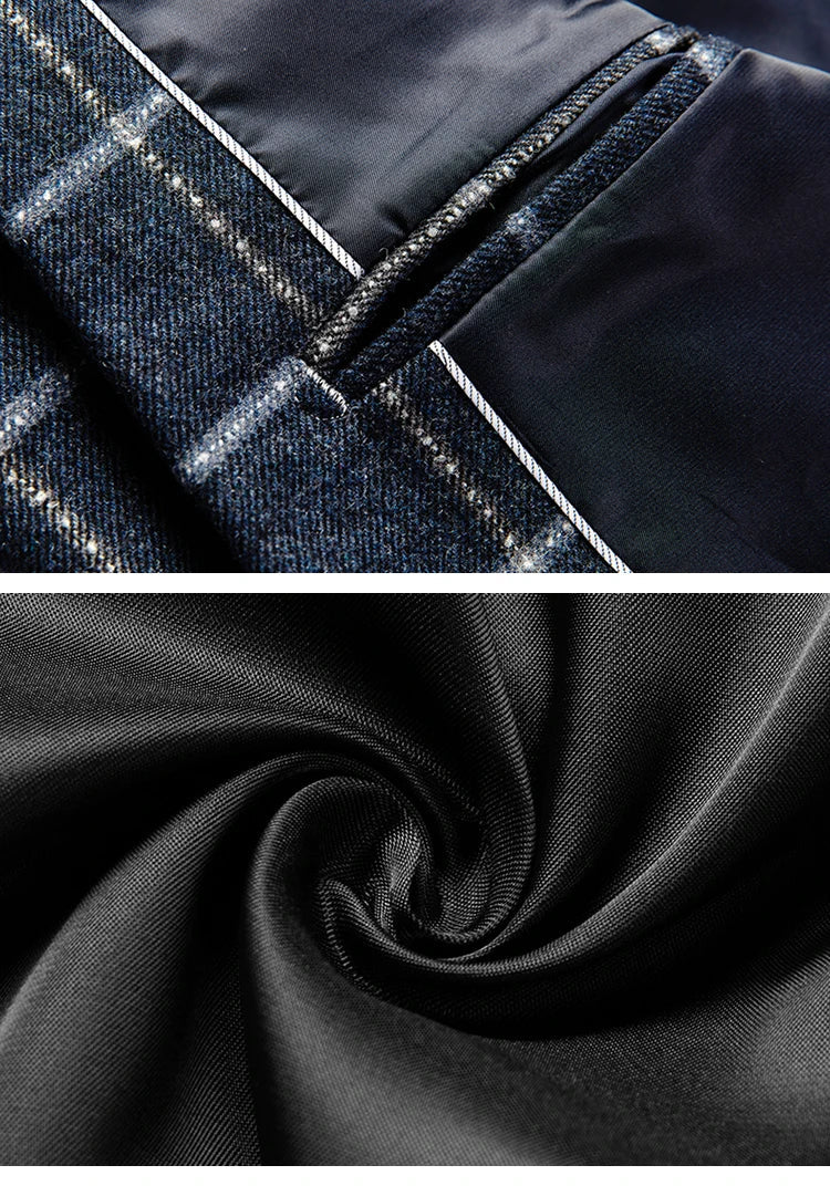 Milano | Eleganter Karo-Blazer in Dunkelblau