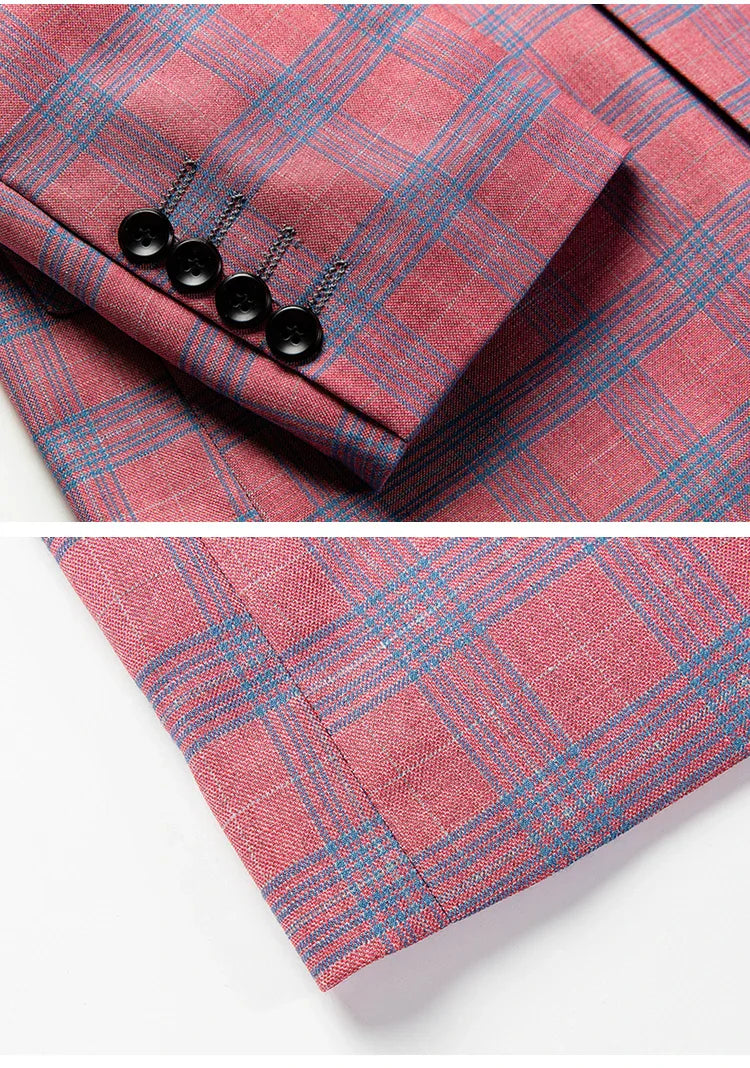 Guillano | Eleganter Karo-Blazer in Rosa