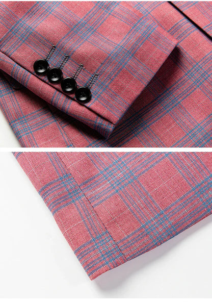 Guillano | Eleganter Karo-Blazer in Rosa