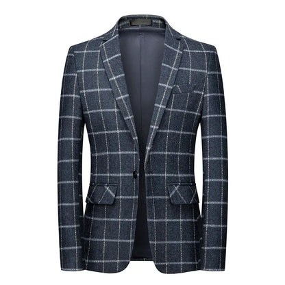 Milano | Eleganter Karo-Blazer in Dunkelblau