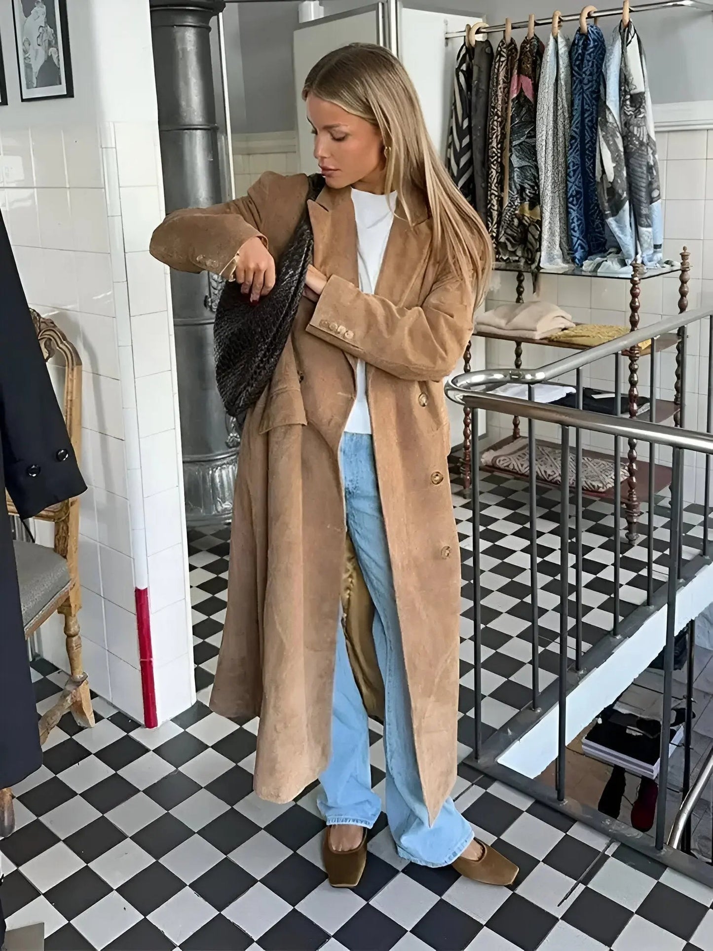Elena | Suede Trenchcoat