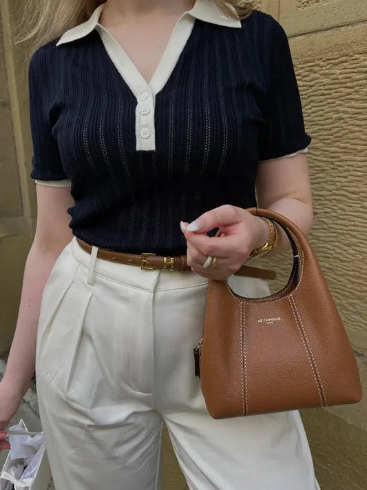 Laura | Stylish Strick Polo Shirt mit Kragen in Slim Fit