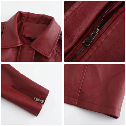 Jane | Krawatte Taille Lange Ärmel Kunstleder Hemdkleid