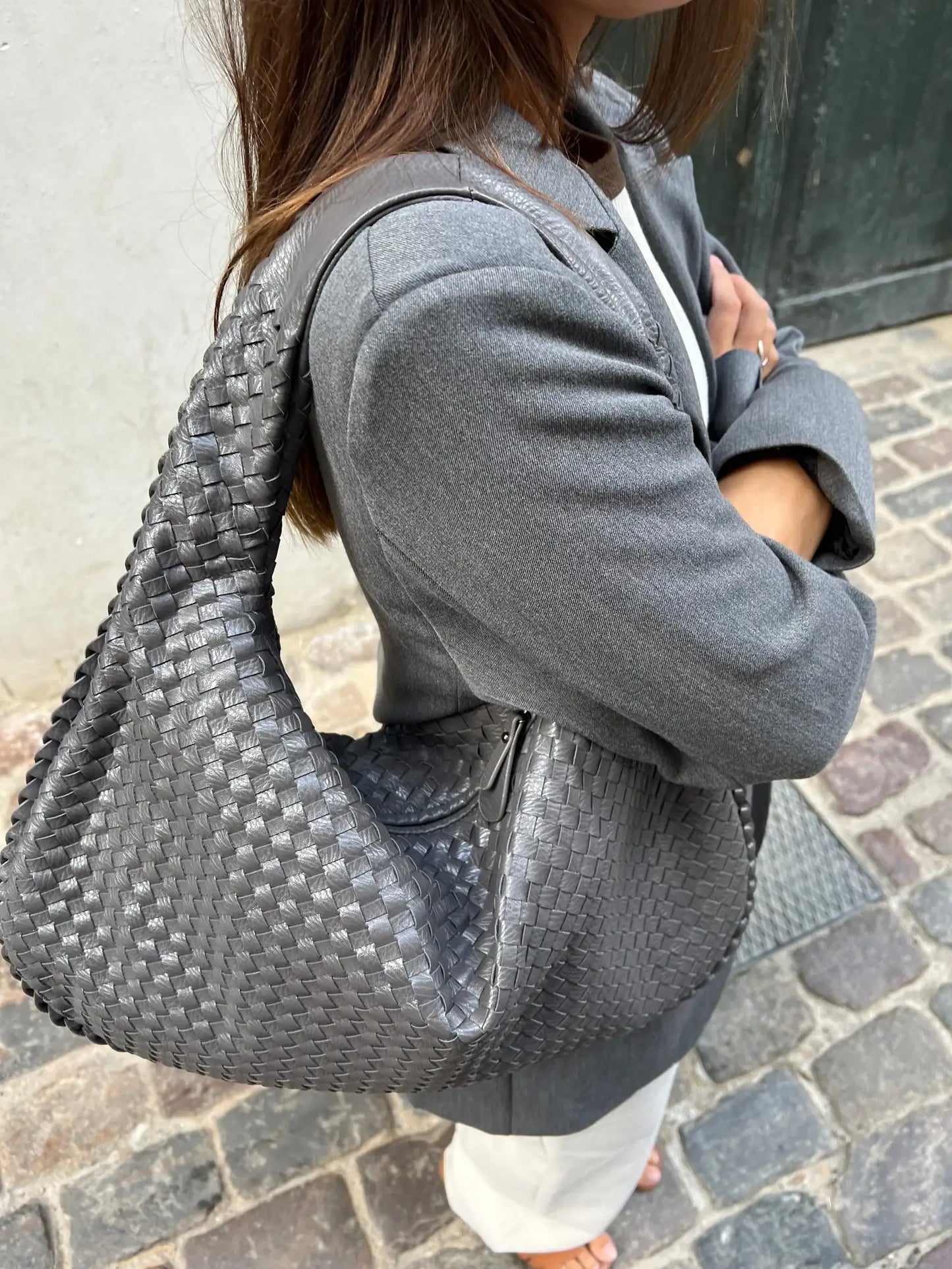 Charlyne | Große geflochtene Hobo-Tasche