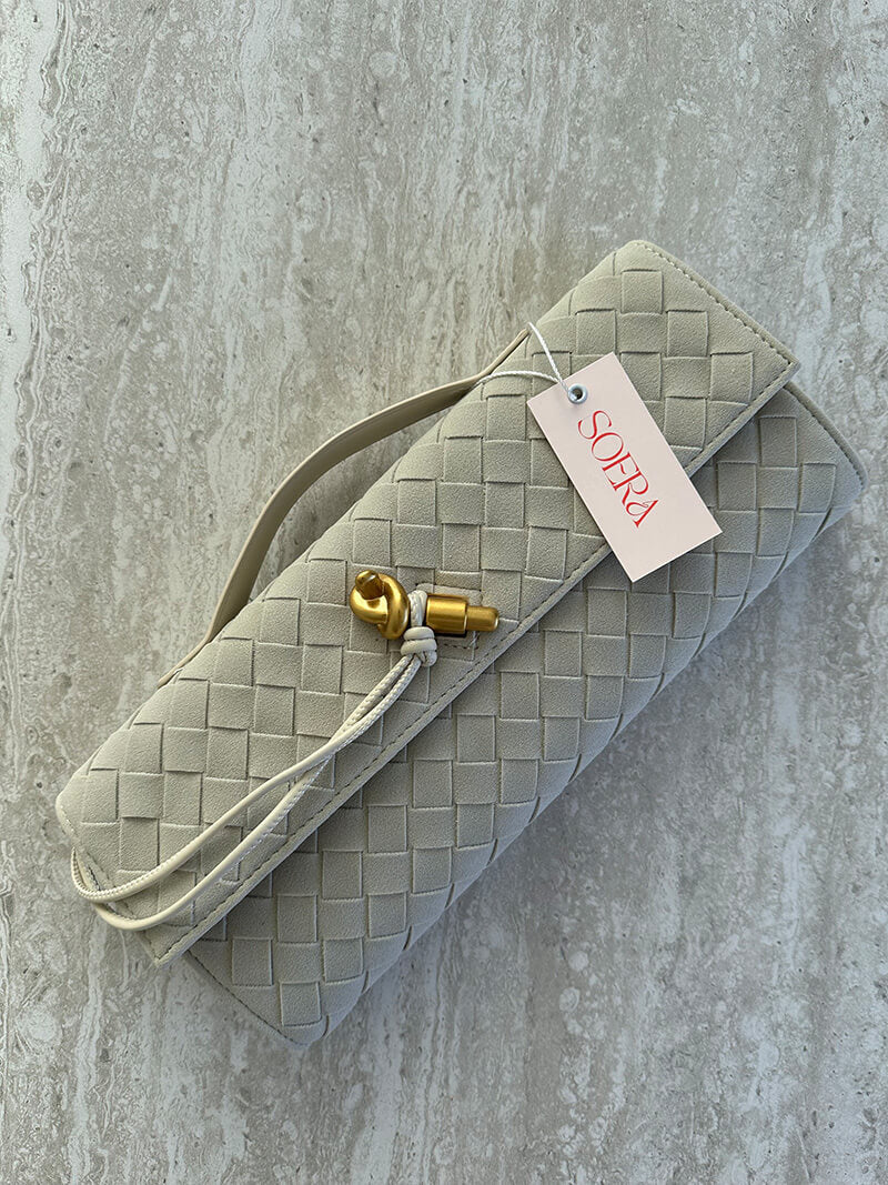 Finja | Geflochtene Clutch aus Kunstleder