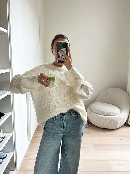 Damen Strickpullover – Oversize Pullover mit Strickmuster für stilvolle Outfits