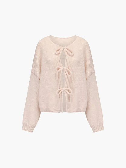 Rahel | Weiche Strickjacke mit Schleife