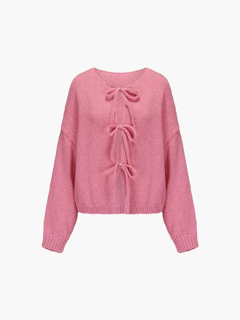 Rahel | Weiche Strickjacke mit Schleife