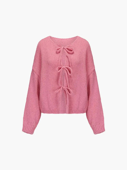 Rahel | Weiche Strickjacke mit Schleife