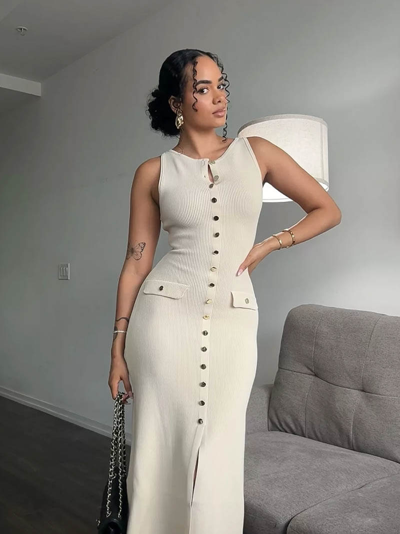 Zeitloses Fließendes Maxikleid In Voller Länge Für Frauen