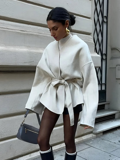 Damen Kimono-Jacke – Eleganter Cardigan mit Bindegürtel