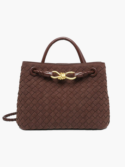 Frauke | Geflochtene Damen-Tasche aus Wildleder