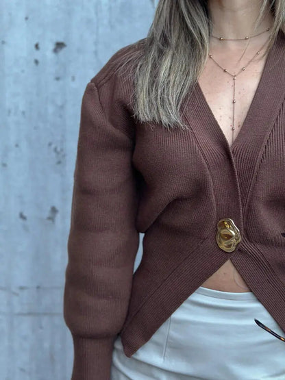 Norina | Strickcardigan mit auffälligem Knopf