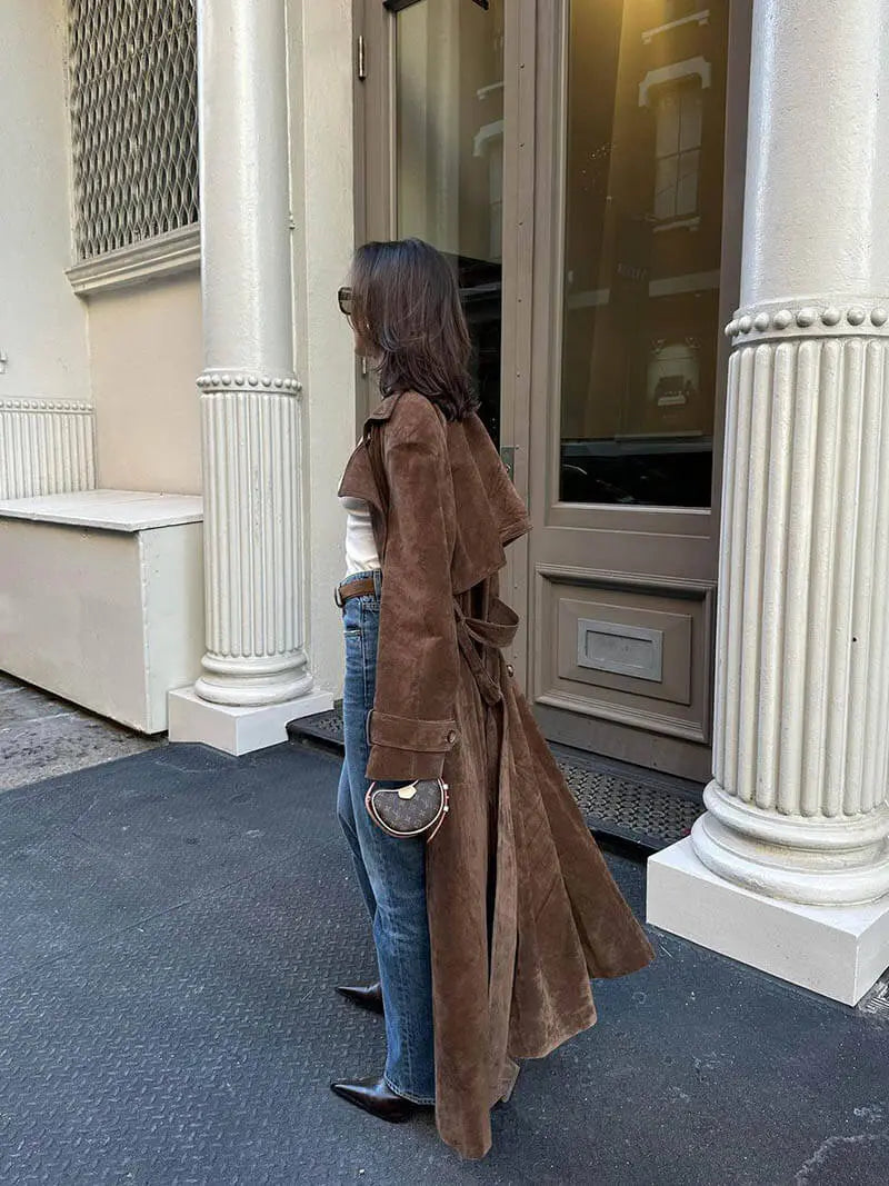Ella | Wildleder Trenchcoat