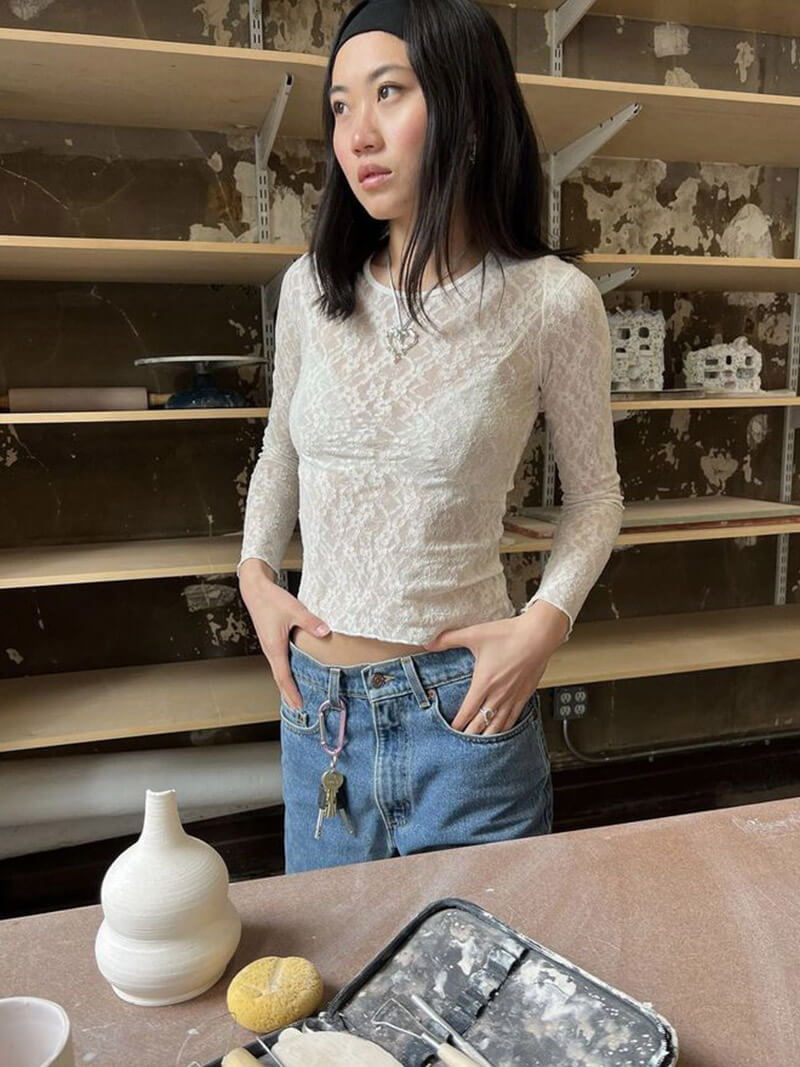 Selina | Langarm-Spitzenoberteil