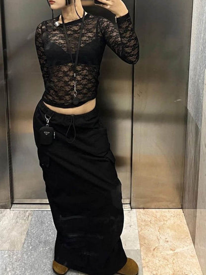 Selina | Langarm-Spitzenoberteil