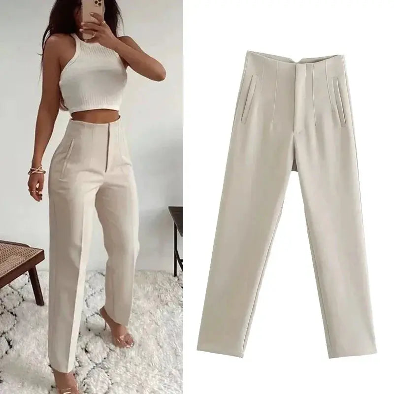 Isabell | High-Waisted Plissee-Hosen