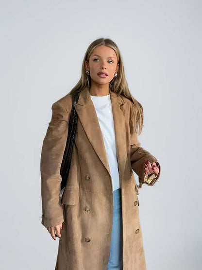 Elena | Suede Trenchcoat