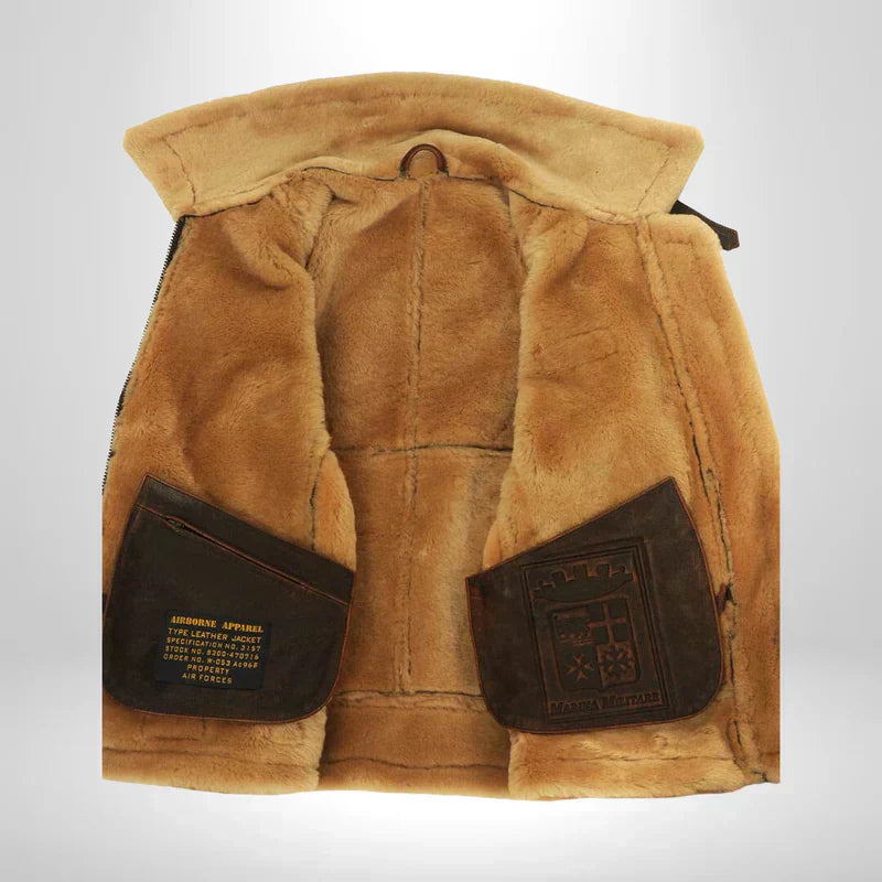 Thomas™ | Exklusive Fliegerjacke mit Fellkragen