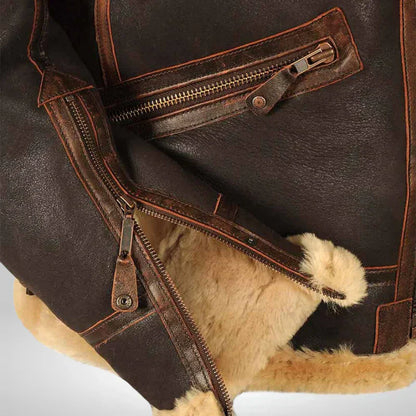 Thomas™ | Exklusive Fliegerjacke mit Fellkragen