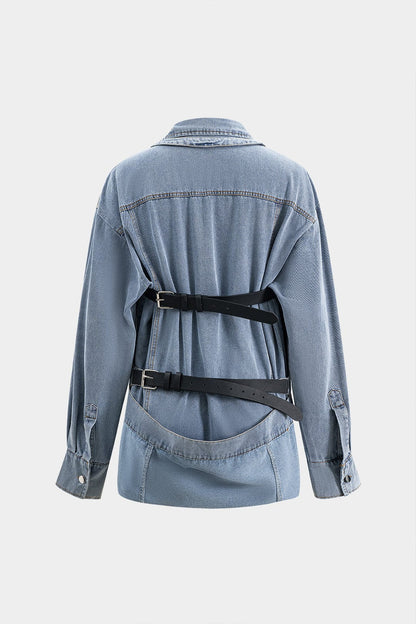 Ava | Oversized Denim-Hemd mit Knopfleiste – Lässiger Allrounder