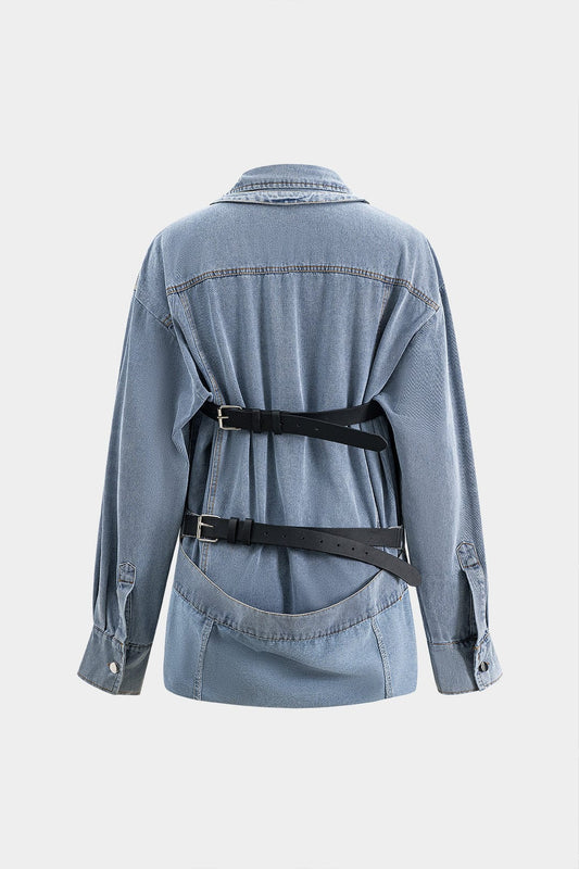 Ava | Oversized Denim-Hemd mit Knopfleiste – Lässiger Allrounder