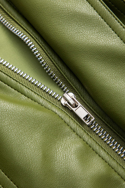 Mila | Grüne Jacke aus Kunstleder